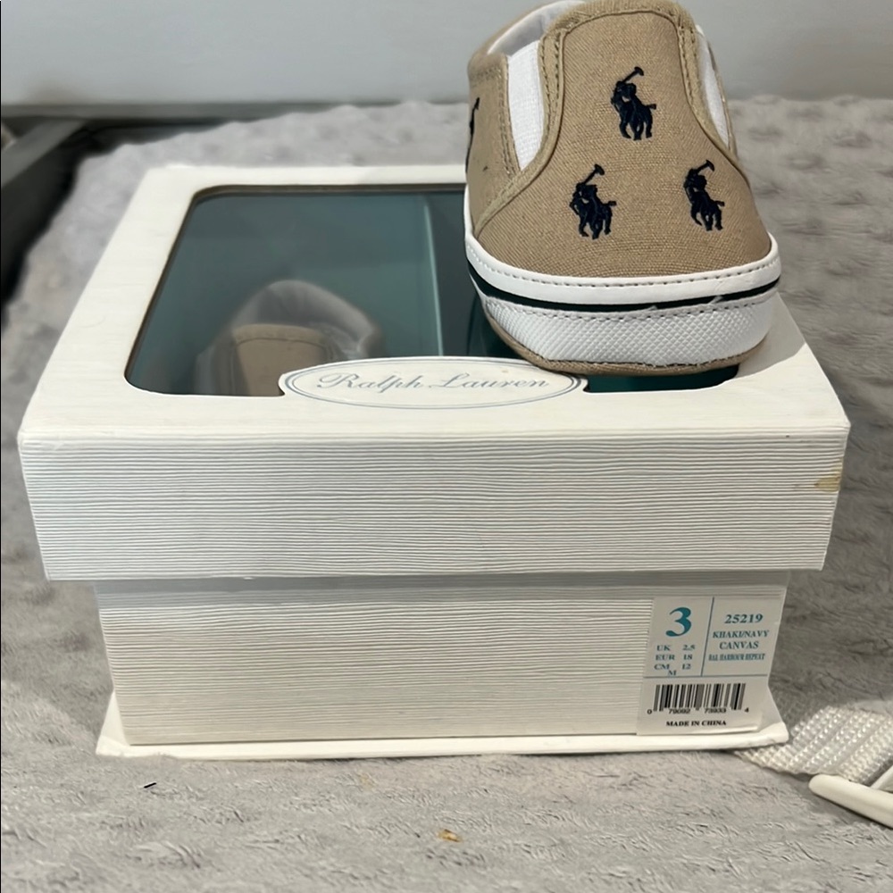 Ralph Lauren Kids Tan Canvas Sneakers